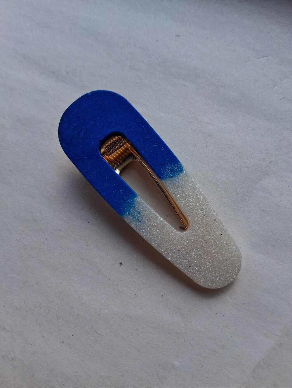 5/$25 Hand Crafted Blue to White Glitter Ombre Hair Clip